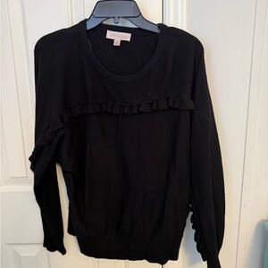 Philosophy Elegant Black Ruffle Sweater